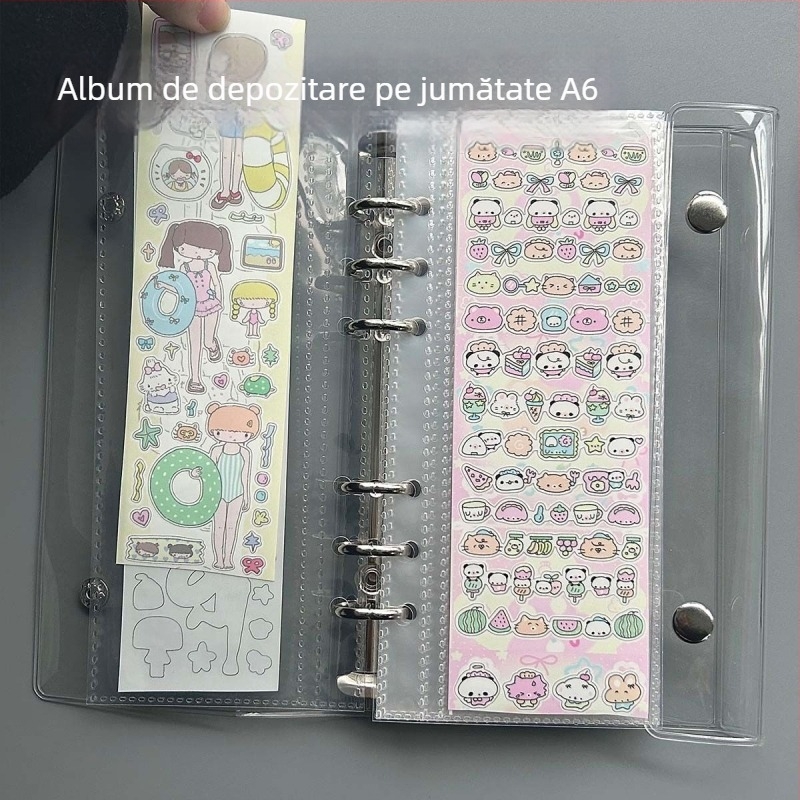 Carte de depozitare pentru autocolante A6, cu pagini detașabile, film de tăiere a benzii și materiale pentru album de notițe