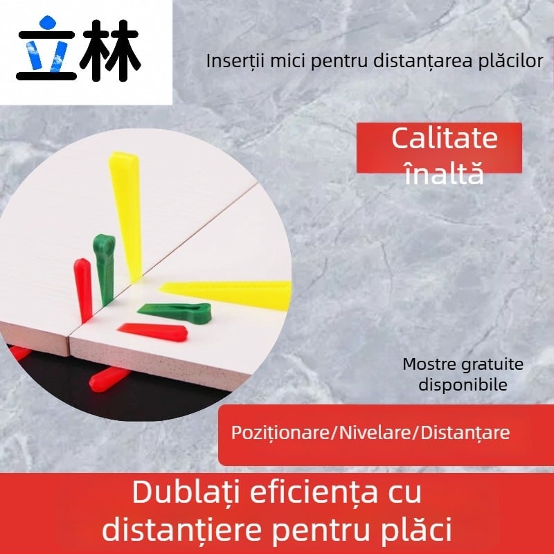 Spaceri pentru plăci Lilin, știfturi de reglare a rosturilor, plăci de nivelare, reglare fină a spațiilor pentru montajul plăcilor pe perete, inserții din plastic mici