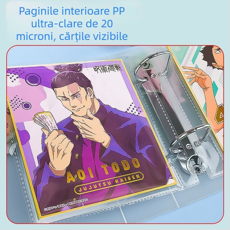 Editie japoneză: album de depozitare pentru carduri color pentru anime, dimensiuni 14x21x15 cm, pagini detașabile