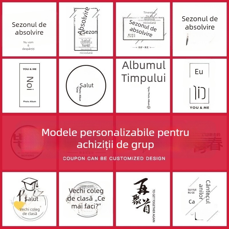 Album DIY pentru cupluri, album foto 52 de pagini, copertă PU, amintire de absolvire