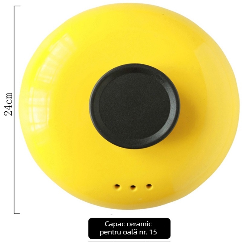 Capac ceramic pentru oale cu izolație termică și protecție anti-arzire, potrivit pentru supe, oale cu lapte și tocănițe