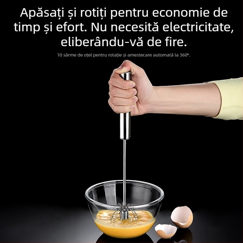 Youqin Amestecător de ouă din oțel inoxidabil 316 semi-automat, manual – pentru ouă, smântână și aluat