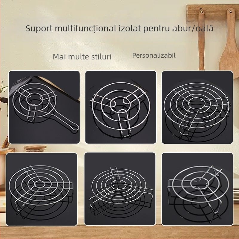 Suport multifuncțional pentru aburi, uz casnic — clemă universală pentru boluri, protecție împotriva arsurilor, suport izolant termic pentru oală electrică de gătit orez