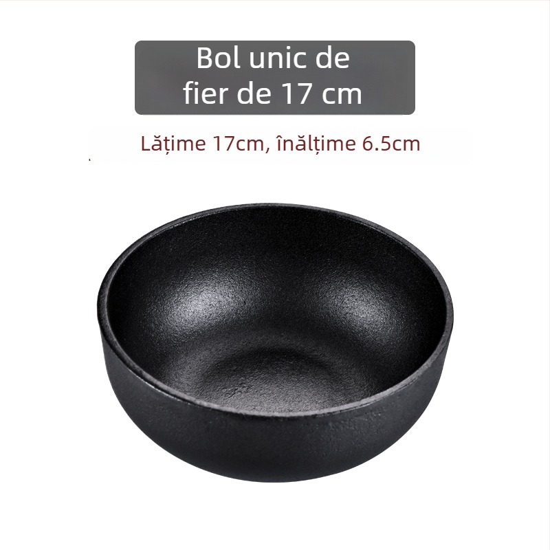 Vas coreean pentru bibimbap din piatră, oală din fontă cu bol metalic, compatibil cu plita cu inducție, oală pentru tofu, pentru uz casnic sau comercial