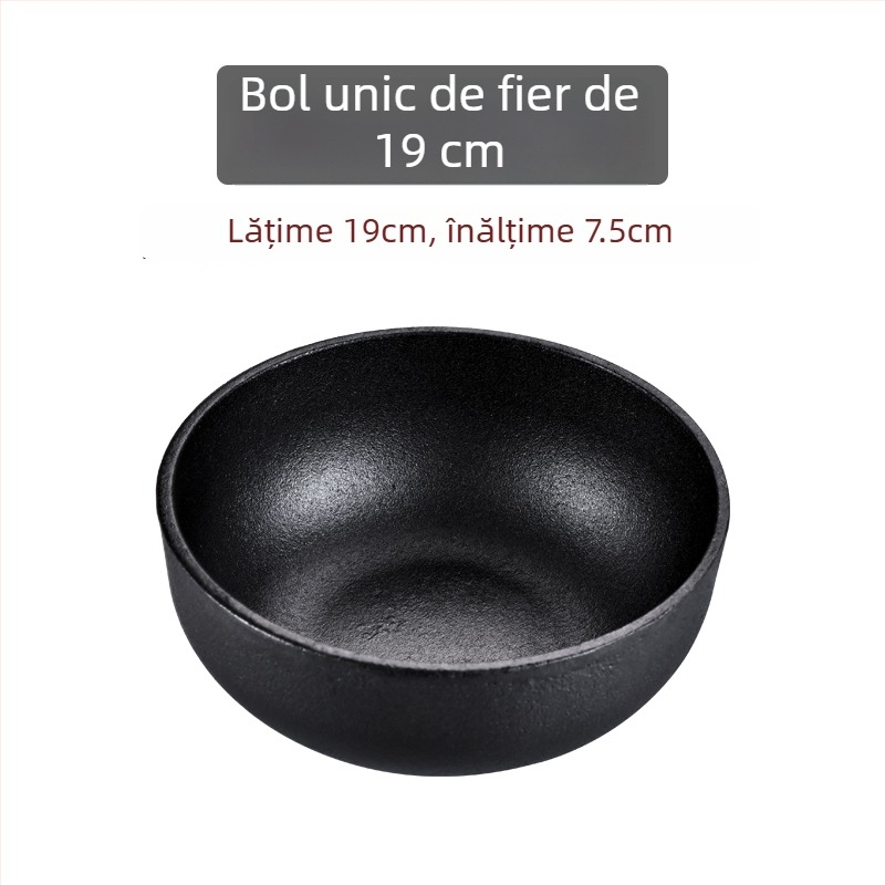 Vas coreean pentru bibimbap din piatră, oală din fontă cu bol metalic, compatibil cu plita cu inducție, oală pentru tofu, pentru uz casnic sau comercial