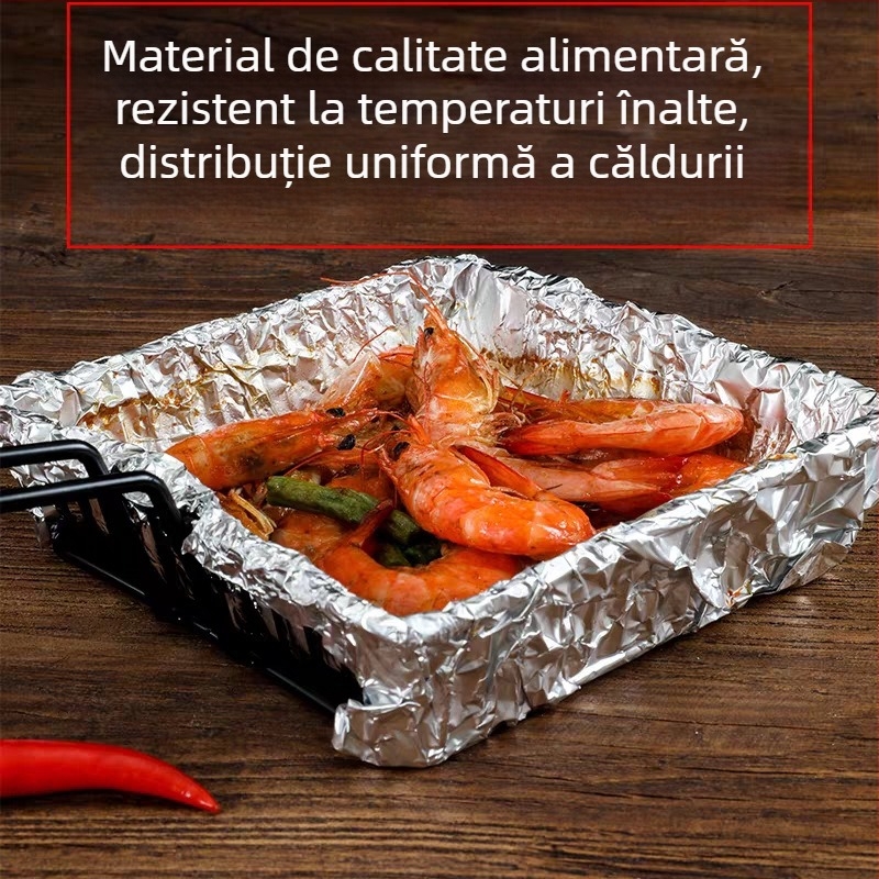 Folie de aluminiu alimentar pentru air fryer și cuptor, grosime mare, rol mare pentru grătar