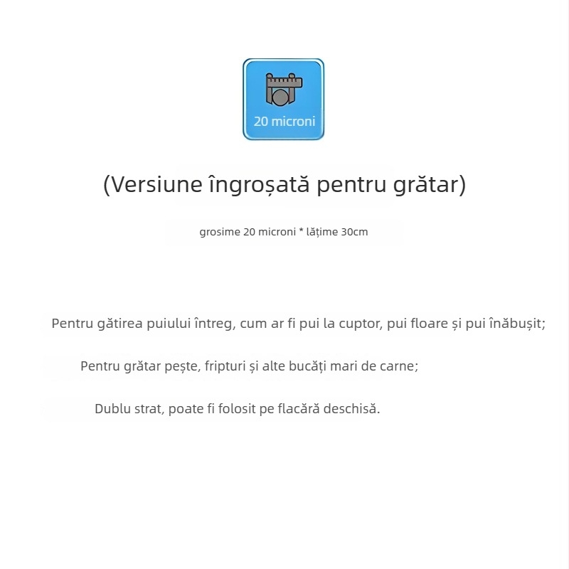 Folie de aluminiu alimentar pentru air fryer și cuptor, grosime mare, rol mare pentru grătar