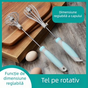 Dragon amestecator de ouă reglabil, manual, rotativ, semi-automat pentru bucătărie și cofetărie