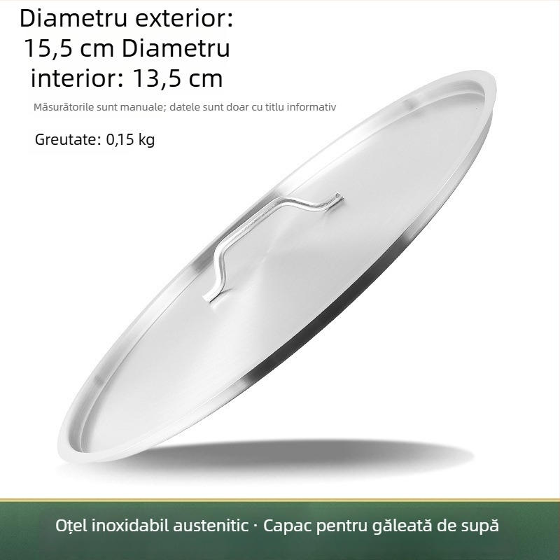 Capac din oțel inoxidabil 304 pentru găleata de supă, grosime mare, plat, rotund, calitate alimentară