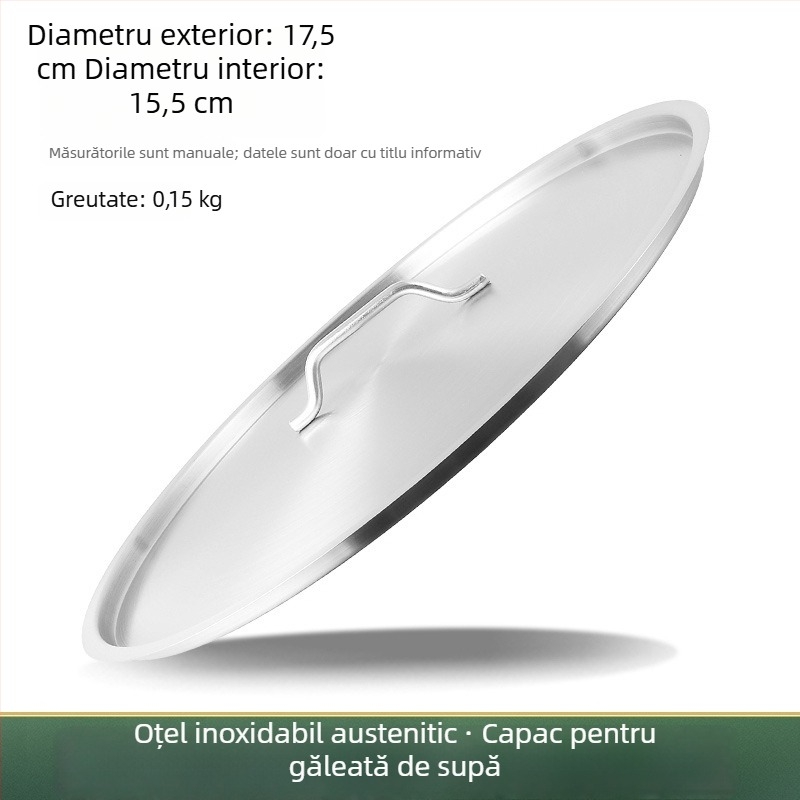 Capac din oțel inoxidabil 304 pentru găleata de supă, grosime mare, plat, rotund, calitate alimentară