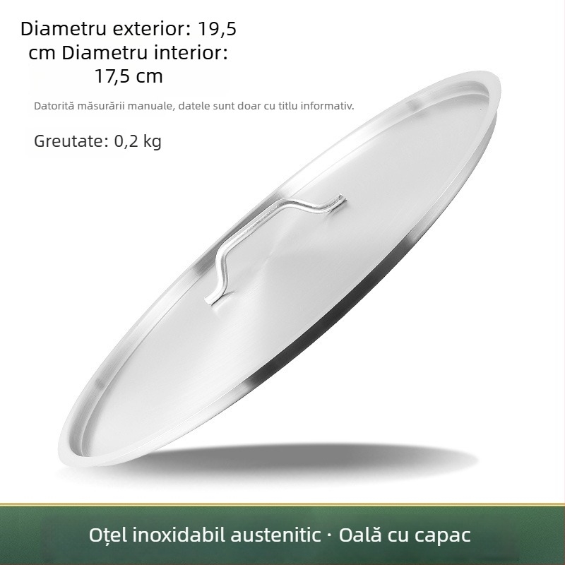 Capac din oțel inoxidabil 304 pentru găleata de supă, grosime mare, plat, rotund, calitate alimentară