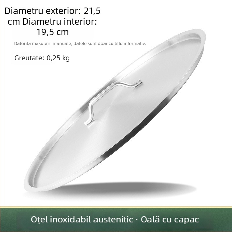 Capac din oțel inoxidabil 304 pentru găleata de supă, grosime mare, plat, rotund, calitate alimentară
