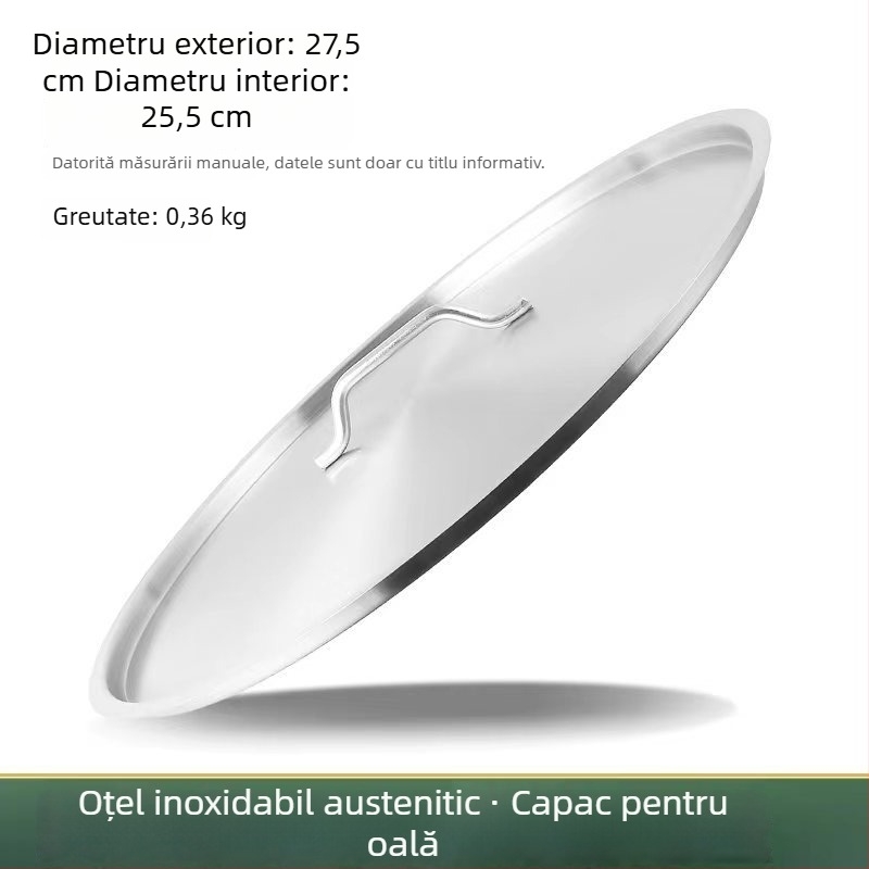 Capac din oțel inoxidabil 304 pentru găleata de supă, grosime mare, plat, rotund, calitate alimentară