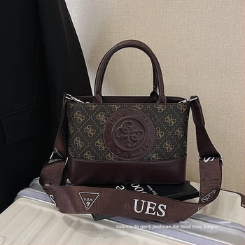 Geantă de mână cu imprimeu alfabet, în stil lux ușor Europa-America, tote cu bretea lată pentru umăr, purtare crossbody sau în mână, colecție nouă 2025