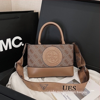 Geantă de mână cu imprimeu alfabet, în stil lux ușor Europa-America, tote cu bretea lată pentru umăr, purtare crossbody sau în mână, colecție nouă 2025