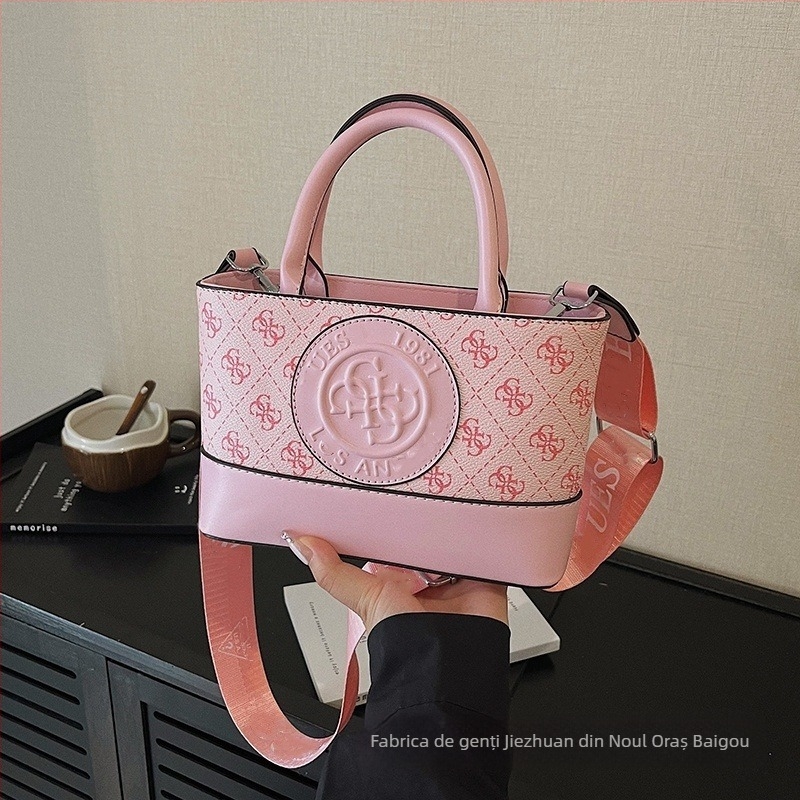 Geantă de mână cu imprimeu alfabet, în stil lux ușor Europa-America, tote cu bretea lată pentru umăr, purtare crossbody sau în mână, colecție nouă 2025