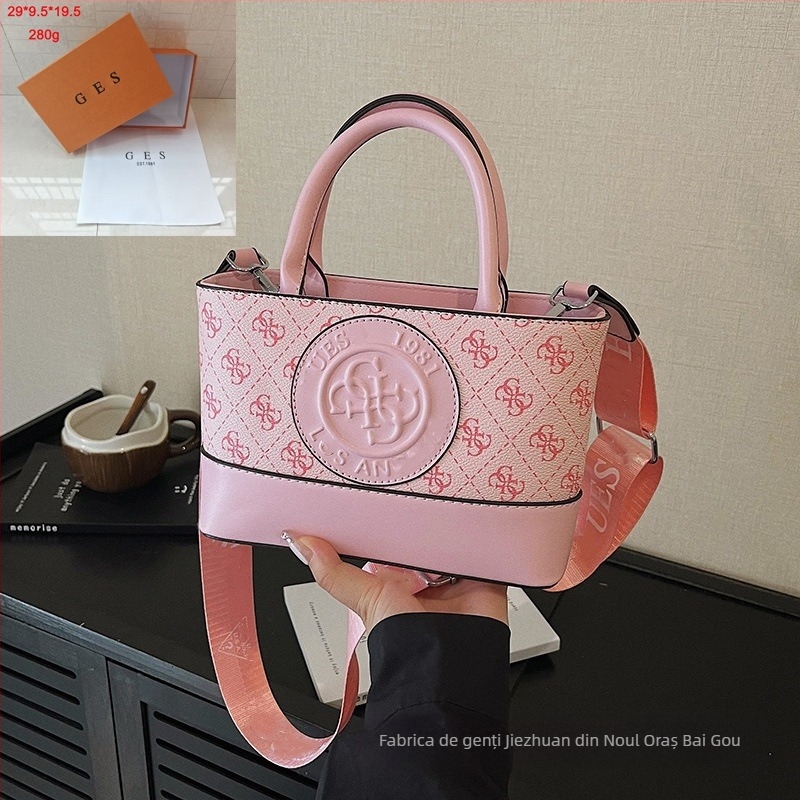Geantă de mână cu imprimeu alfabet, în stil lux ușor Europa-America, tote cu bretea lată pentru umăr, purtare crossbody sau în mână, colecție nouă 2025