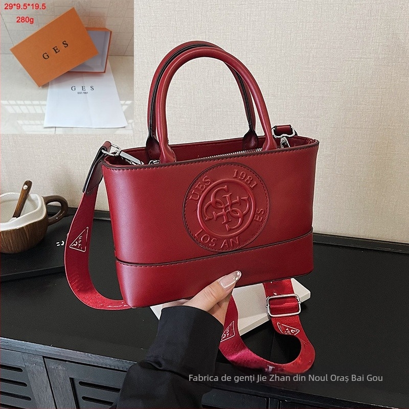 Geantă de mână cu imprimeu alfabet, în stil lux ușor Europa-America, tote cu bretea lată pentru umăr, purtare crossbody sau în mână, colecție nouă 2025