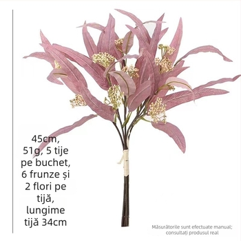 Frunze artificiale de eucalipt și măslin, cu formă de frunze de salcie, pentru aranjamente florale, 45 cm