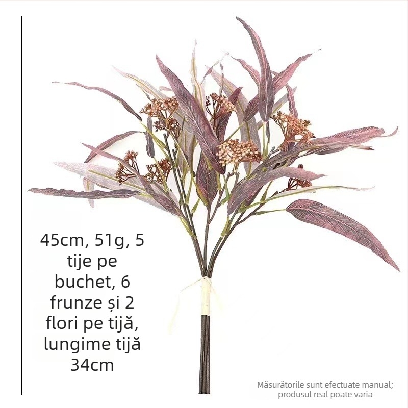 Frunze artificiale de eucalipt și măslin, cu formă de frunze de salcie, pentru aranjamente florale, 45 cm
