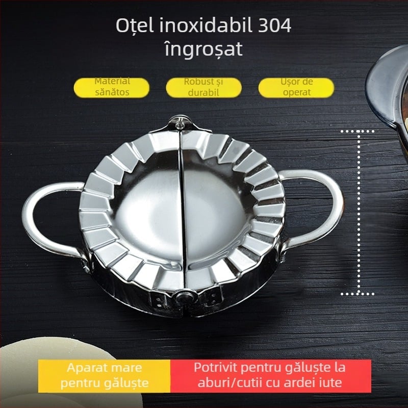 Unealtă pentru prepararea găluțelor chinezești acasă, aparat manual din oțel inoxidabil, model în formă de floare pentru foi de aluat