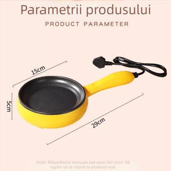 Tigaie electrică pentru omletă cu strat antiaderent, recipient compact pentru ouă prăjite, clătite și ouă la abur
