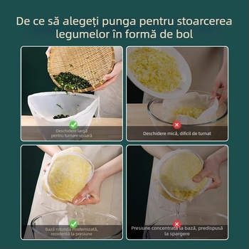 Presă pentru umplutura de găluște, pungă de stoarcere a legumelor, filtru pentru lapte de soia, dehydrator de bucătărie