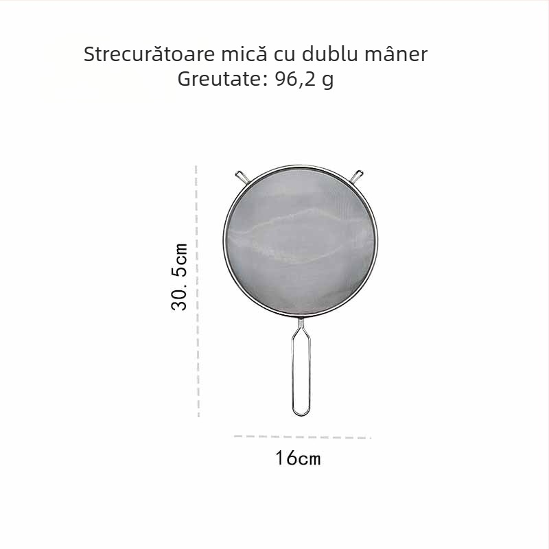 Colander mare din oțel inoxidabil pentru prăjit, cu mâner dublu, pentru tăiței și găluște, strecurător pentru suc, set de 3 piese