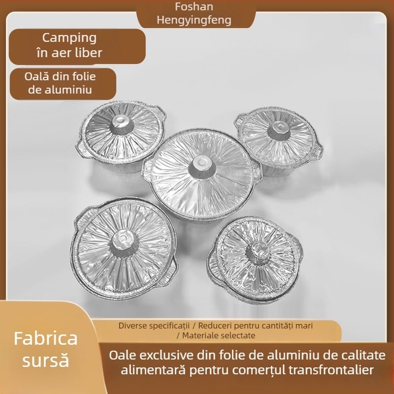 Recipient de unică folosință din folie de aluminiu pentru camping în aer liber și ambalare pentru takeaway, de calitate alimentară, potrivit pentru mâncăruri fierbinți