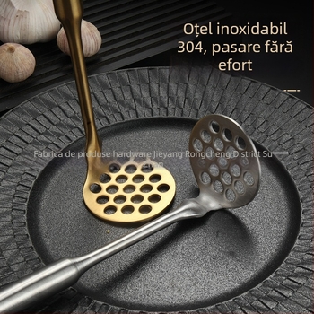 Zdrobitor de cartofi din oțel inoxidabil 304, auriu, pentru uz casnic, zdrobitor pentru cartofi mov și ustensil pentru hrana bebelușilor