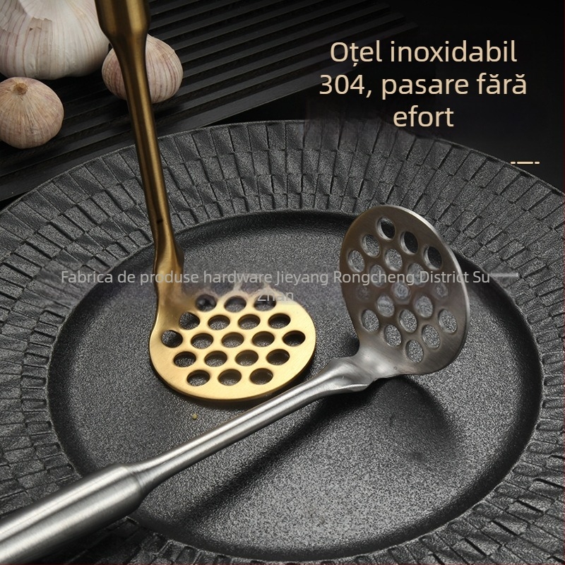 Zdrobitor de cartofi din oțel inoxidabil 304, auriu, pentru uz casnic, zdrobitor pentru cartofi mov și ustensil pentru hrana bebelușilor