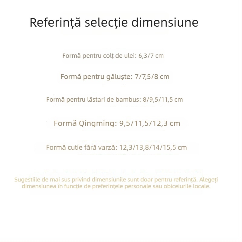 Mașină pentru colțunași cu mâner drept, matriță mare pentru praz, clips din bambus, forme pentru orez și deserturi
