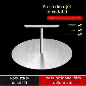 Presă circulară din oțel inoxidabil 304, presă manuală pentru lipie, uz casnic și comercial