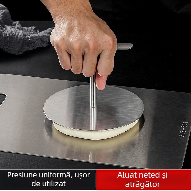 Presă circulară din oțel inoxidabil 304, presă manuală pentru lipie, uz casnic și comercial