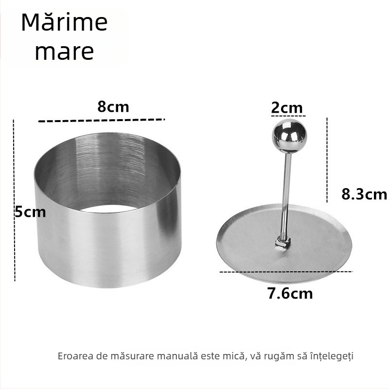 Formă rotundă din oțel inoxidabil pentru feluri reci, prezentare inovatoare cu orez mov și piure de taro