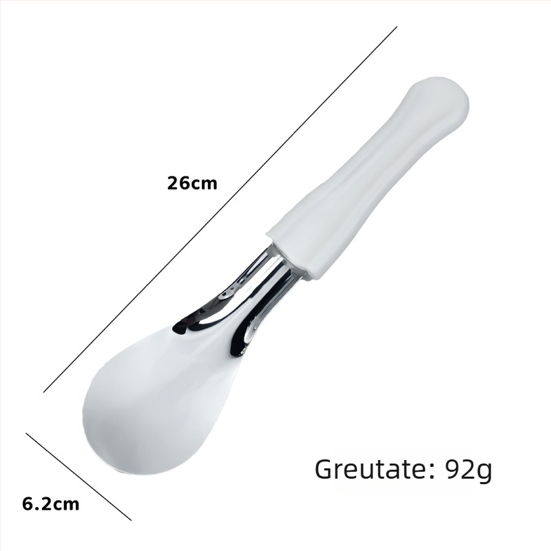 Lingură de înghețată cu petale de trandafir, oțel inoxidabil 304, lucrată manual