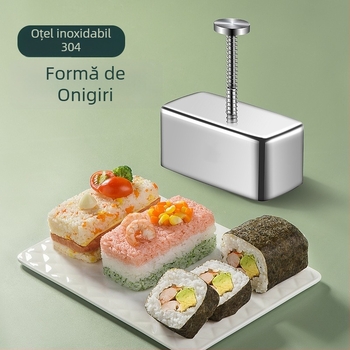 Formă dreptunghiulară pentru bile de orez, din oțel inoxidabil 304 – instrument pentru hrana bebelușilor, sushi și modelare în straturi a orezului.