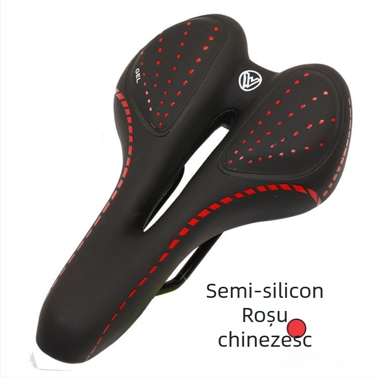 Șa de bicicletă pentru munte cu pernă din silicon și spumă cu memorie, îngroșată, pentru sport și curse
