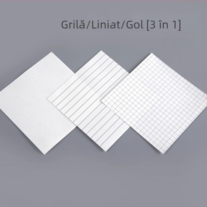 Caiet de notițe 3 în 1, stil INS, inspirație coreeană pentru elevi, foi de notițe detașabile, învățare creativă, aspect vizual deosebit, fără adeziv