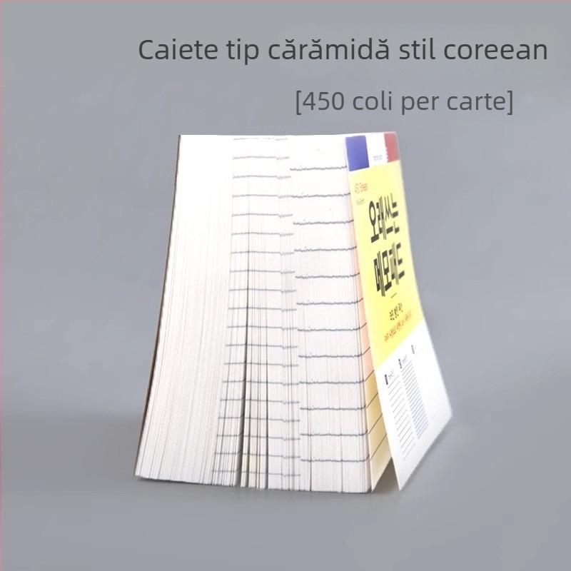 Caiet de notițe 3 în 1, stil INS, inspirație coreeană pentru elevi, foi de notițe detașabile, învățare creativă, aspect vizual deosebit, fără adeziv