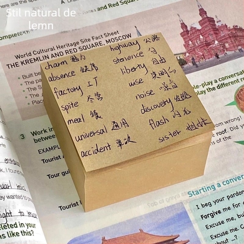 Caiet de notițe 3 în 1, stil INS, inspirație coreeană pentru elevi, foi de notițe detașabile, învățare creativă, aspect vizual deosebit, fără adeziv