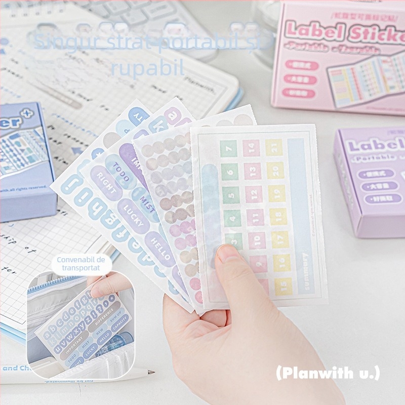 Planwith Etichete perforate pentru indicii în caiete, markere de index multifunctionale, note adezive portabile