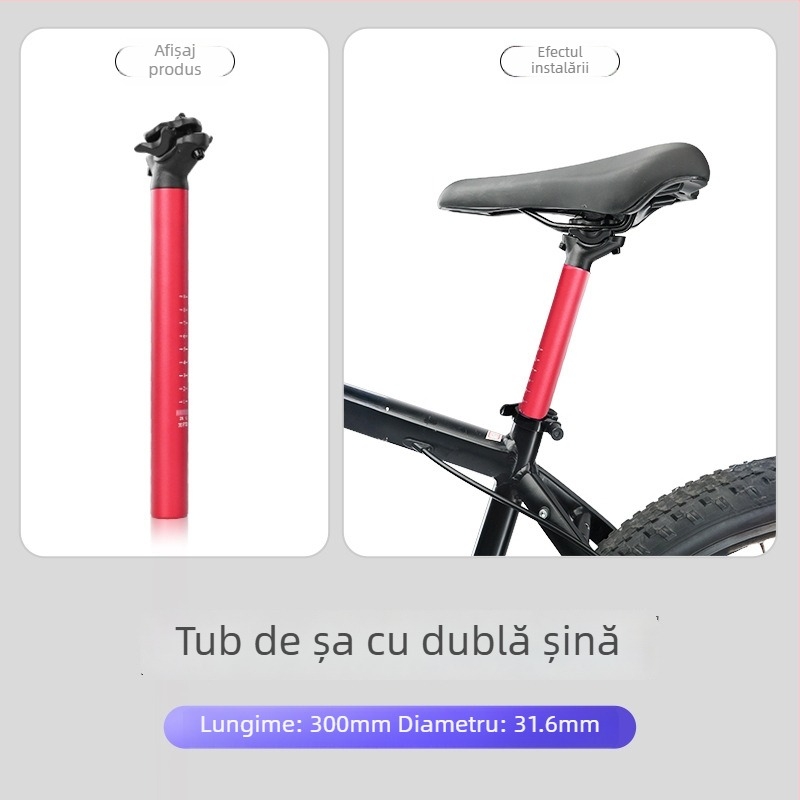 Forever tijă de șa din aliaj de aluminiu, cu șine duble, pentru biciclete de munte și de oraș