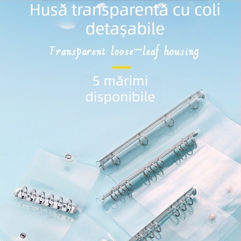 Husă PVC transparentă pentru carnet cu foi detașabile, personalizată în fabrică – potrivită pentru A5, A6, A4, A7, B5, stil japonez și coreean