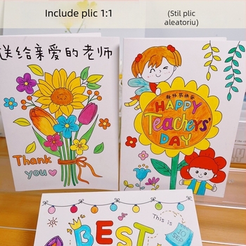 Carte de Ziua Mamei colorată — Kit DIY de cadou pentru profesori, realizat de copii de la grădiniță