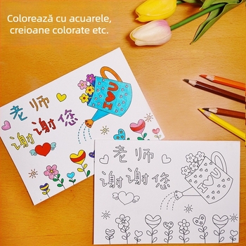 Carte de Ziua Mamei colorată — Kit DIY de cadou pentru profesori, realizat de copii de la grădiniță