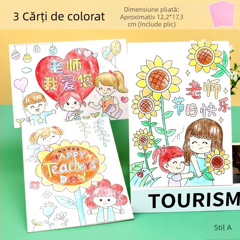 Carte de Ziua Mamei colorată — Kit DIY de cadou pentru profesori, realizat de copii de la grădiniță