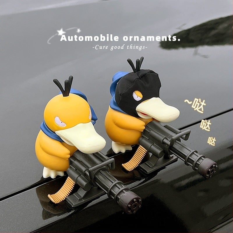 Ornament auto Gatling Psyduck – figură plușată drăguță pentru plafon și partea din spate a vehiculului