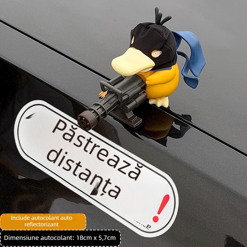Ornament auto Gatling Psyduck – figură plușată drăguță pentru plafon și partea din spate a vehiculului