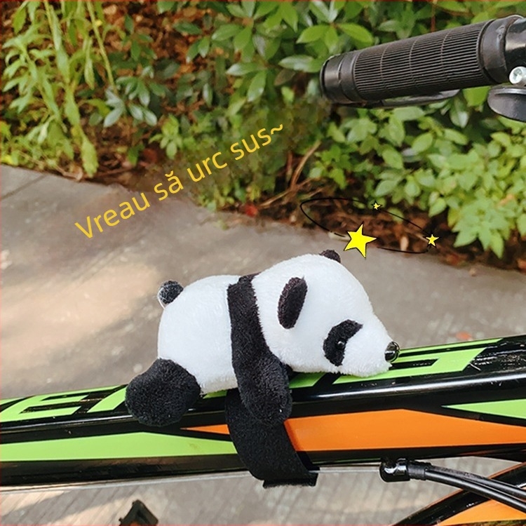 Pandant plush drăguț pentru bicicletă – decor pentru biciclete de drum și MTB, design panda și dinozaur